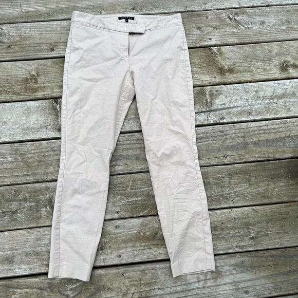 Theory Khaki ankle length ponte pants Chinos Size 8 - Picture 1 of 9